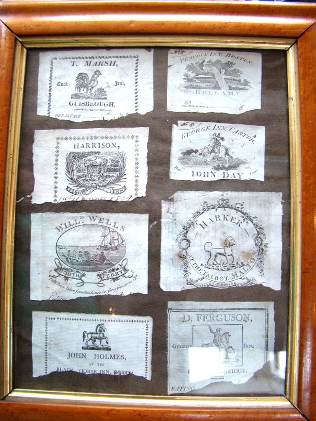 A collection of 18th century English coaching inn trade cards